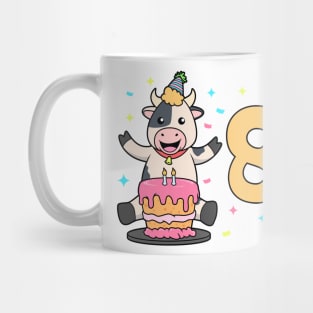 I am 8 with cow - kids birthday 8 years old Mug